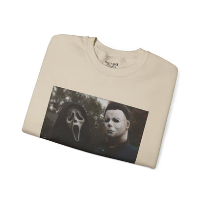 Spooky Horror Movie Sweatshirt, Cozy Fall Apparel, Unisex Crewneck, Halloween Clothing, Movie Night, Scary Vibes, Gift for Horror Fans