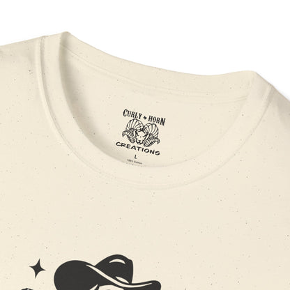 Skeleton Cowgirl T-Shirt, Vintage Halloween Tee, Unisex Graphic Shirt, Casual Outfit, Festival Wear, Spooky Season Apparel