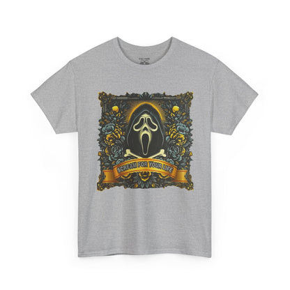 Spooky Graphic Tee, Halloween T-Shirt, Horror Fan Apparel, Unisex Cotton Shirt, Ghost-Inspired Design, Casual Outfit