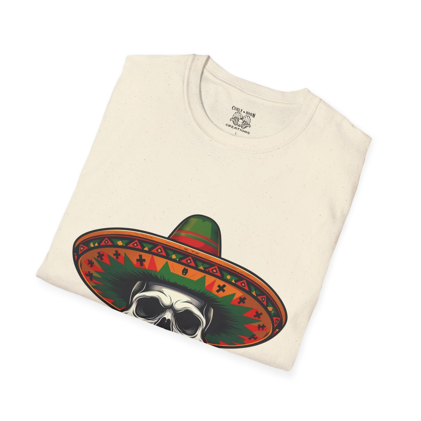 Skull Sombrero T-Shirt | Day of the Dead Gift, Unisex Graphic Tee, Halloween Costume, Music Festival Shirt, Casual Summer Wear