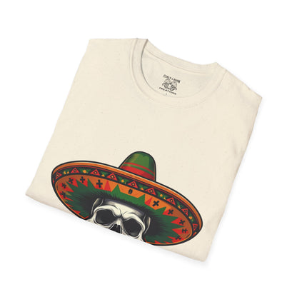 Skull Sombrero T-Shirt | Day of the Dead Gift, Unisex Graphic Tee, Halloween Costume, Music Festival Shirt, Casual Summer Wear
