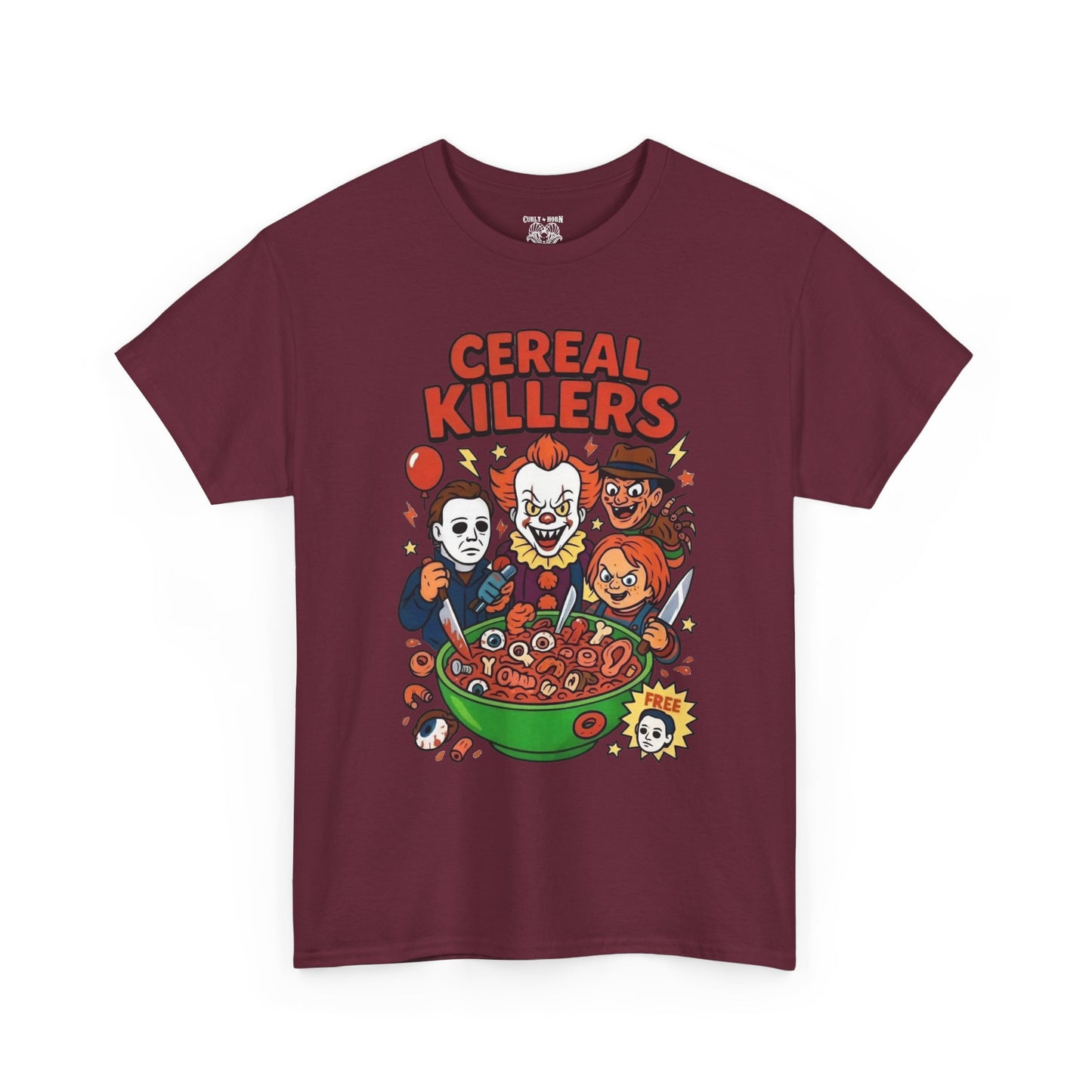 Cereal Killers Tee - Fun Halloween T-Shirt, Horror Movie Merch, Unisex Graphic Shirt, Spooky Costume Top, Unique Gift Idea