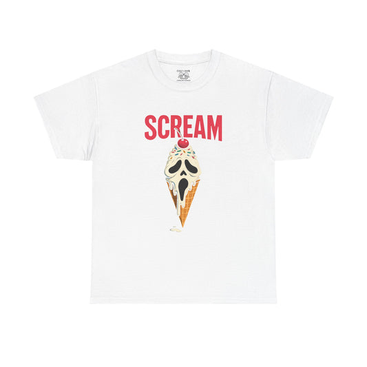 Scream Ice Cream Tee, Funny Summer T-Shirt, Unisex Cotton Top, Novelty Graphic Tee, Perfect Gift for Ice Cream Lovers