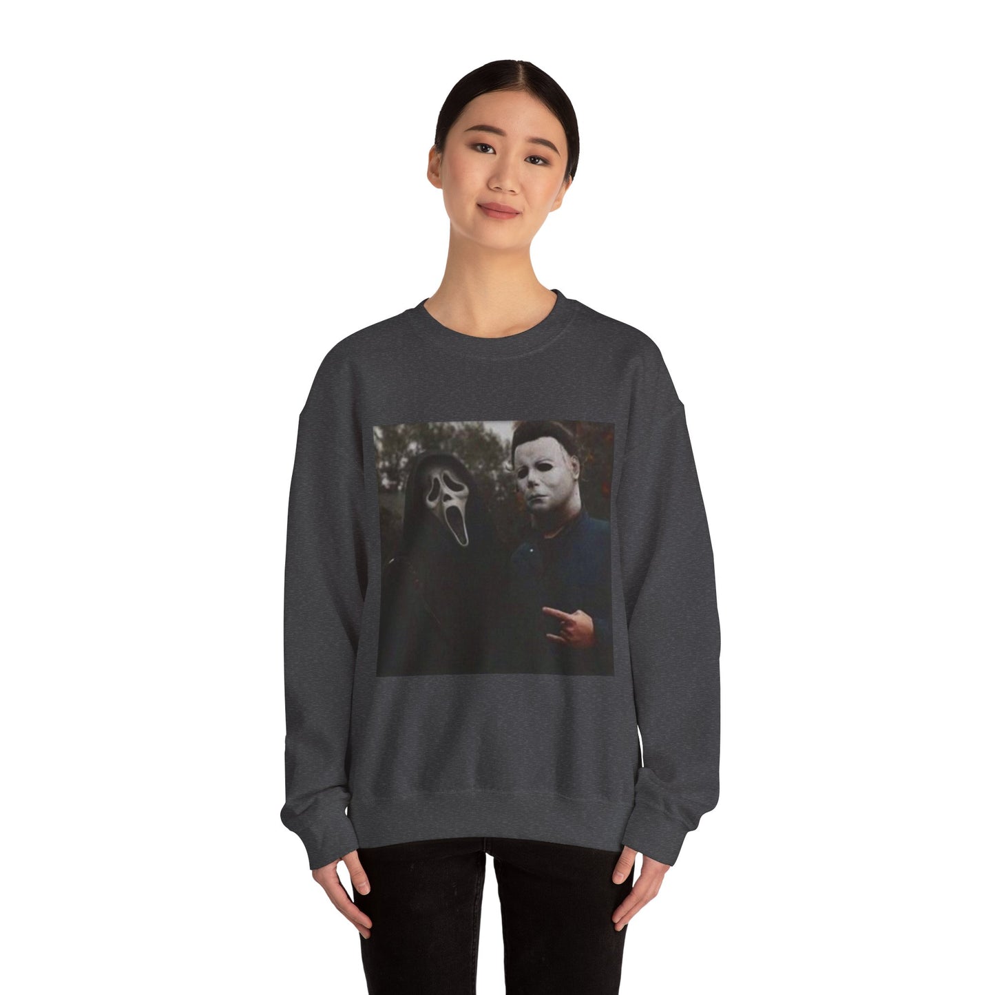 Spooky Horror Movie Sweatshirt, Cozy Fall Apparel, Unisex Crewneck, Halloween Clothing, Movie Night, Scary Vibes, Gift for Horror Fans
