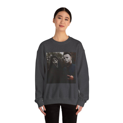 Spooky Horror Movie Sweatshirt, Cozy Fall Apparel, Unisex Crewneck, Halloween Clothing, Movie Night, Scary Vibes, Gift for Horror Fans