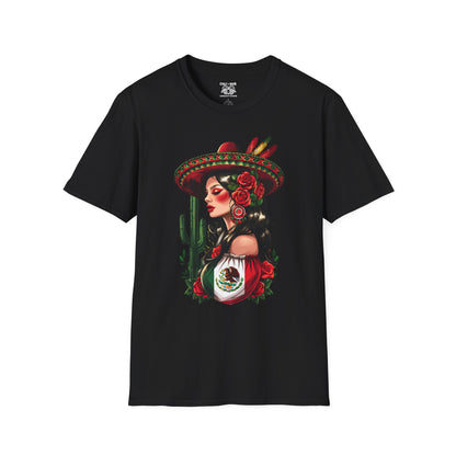 Mexican Woman Design Unisex T-Shirt, Celebrate Mexican Culture, Great for Festivals, Cinco de Mayo, Gift for Her