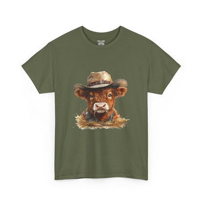 Cowboy Cow Unisex Tee, Funny Farm Animal Shirt, Gift for Farmers, Casual Wear, Country Life Tee, Birthday Present