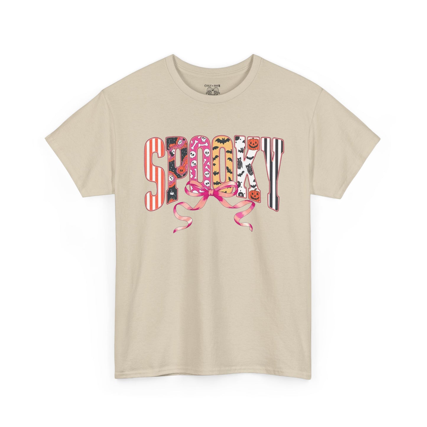 Spooky Unisex Heavy Cotton Tee - Halloween Shirt, Graphic T-Shirt, Soft Cotton Apparel, Festival Wear, Fall Fashion
