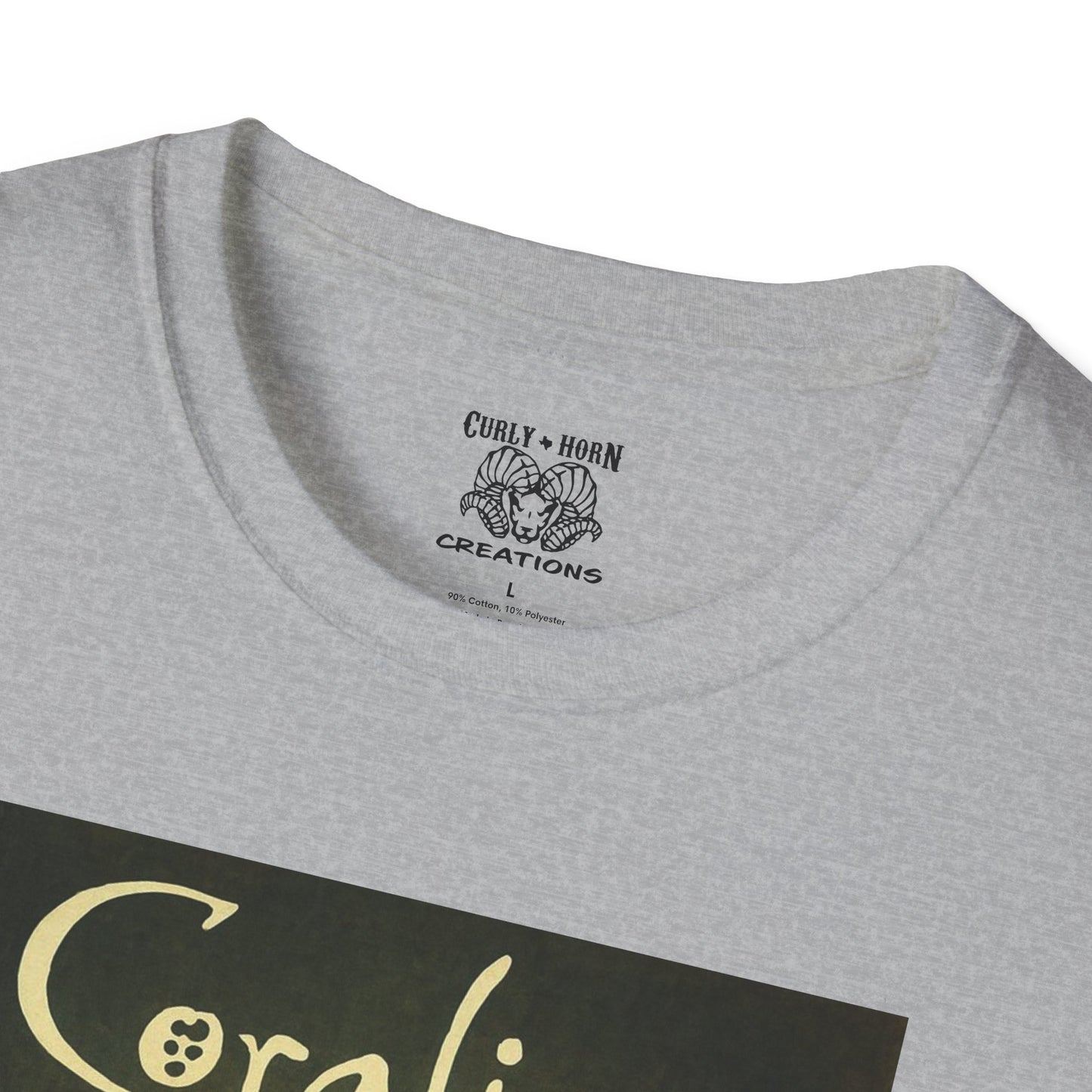 Coraline-Inspired Unisex Softstyle T-Shirt, Cute Graphic Tee, Movie Merch, Unique Gift, Retro Style, Horror Fans, Birthday Present
