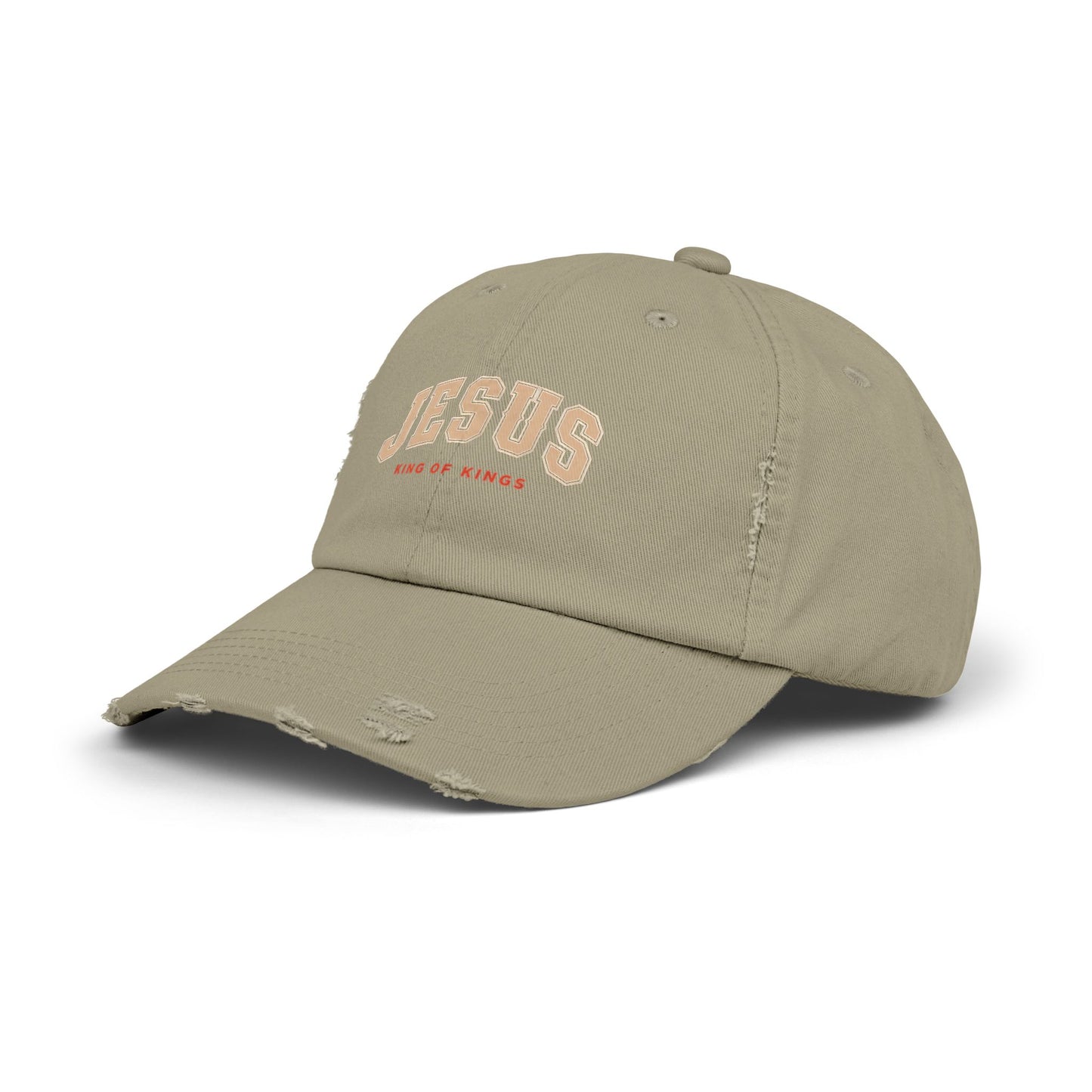 Unisex Distressed Cap - Jesus King of Kings Hat, Vintage Christian Hat, Casual Faith Cap, Inspirational Gift, Everyday Wear