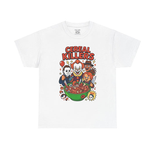 Cereal Killers Tee - Fun Halloween T-Shirt, Horror Movie Merch, Unisex Graphic Shirt, Spooky Costume Top, Unique Gift Idea