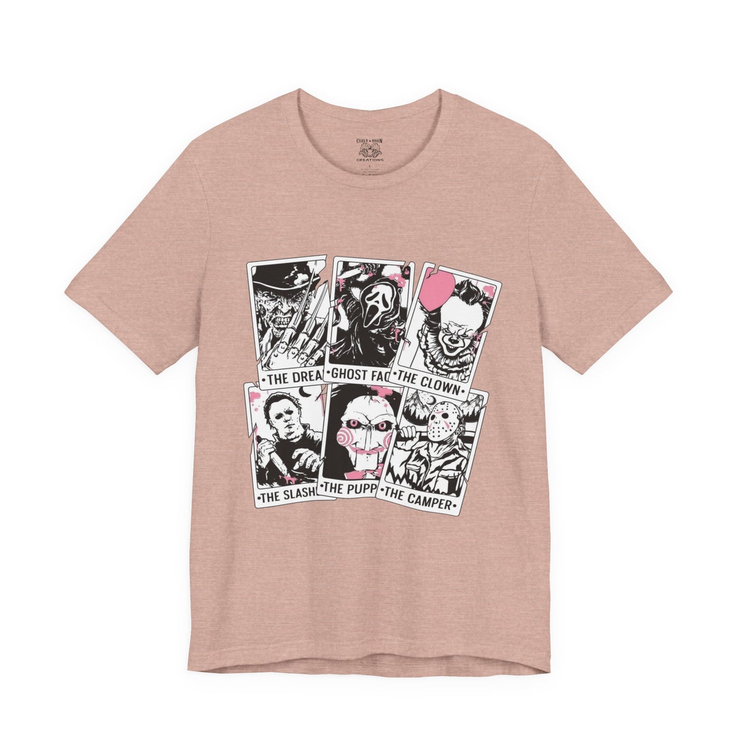 Horror Vibes Graphic Tee, Unisex Short Sleeve Shirt, Perfect for Halloween, Movie Night, Gift for Horror Fans, Casual Wear