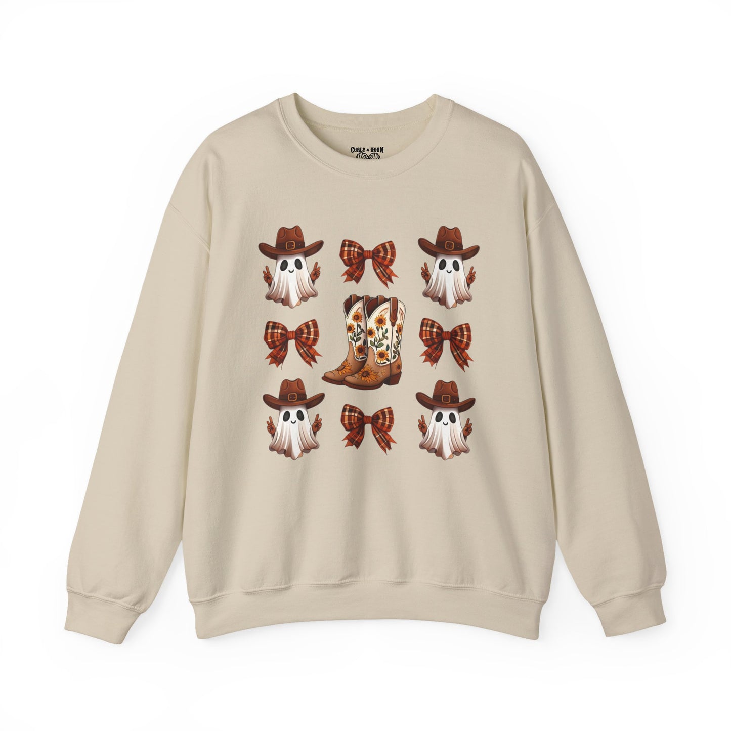 Ghostly Cowboy Crewneck Sweatshirt | Halloween, Fall Fashion, Cozy Gift, Trendy Sweater, Unisex Apparel