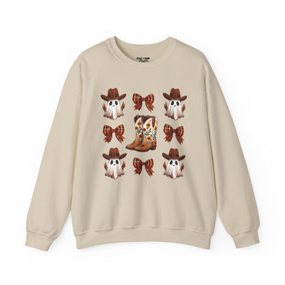 Ghostly Cowboy Crewneck Sweatshirt | Halloween, Fall Fashion, Cozy Gift, Trendy Sweater, Unisex Apparel