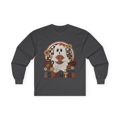 Ghostly Halloween Long Sleeve Tee | Unisex Fall Shirt, Spooky Costume Top, Pumpkin Patch Apparel, Halloween Gift, Cozy Autumn Wear