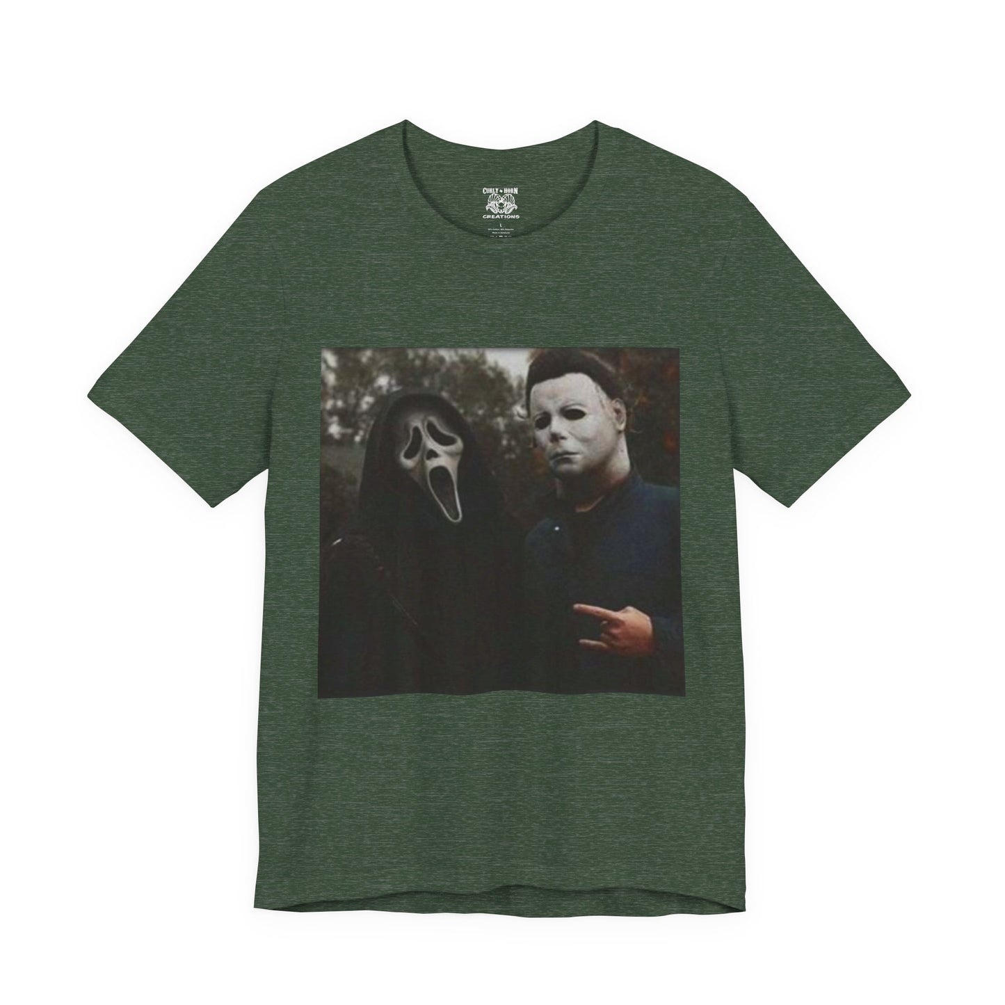 Horror Movie Graphic Tee, Unisex Jersey Short Sleeve Tee, Halloween Costume Shirt, Scary Movie Fan Apparel, Spooky Themed Tee