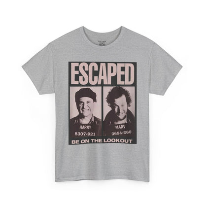 Escaped Mugshot Home Alone Unisex Heavy Cotton Tee | Fun Gift for Fans, Casual Wear, Novelty Tee, Humor Shirt, Movie Lovers