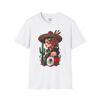 Mexican Woman Design Unisex T-Shirt, Celebrate Mexican Culture, Great for Festivals, Cinco de Mayo, Gift for Her