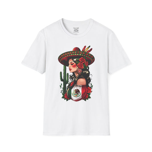 Mexican Woman Design Unisex T-Shirt, Celebrate Mexican Culture, Great for Festivals, Cinco de Mayo, Gift for Her