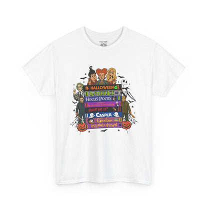 Halloween Themed Unisex Heavy Cotton Tee, Graphic Tee, Book Lovers Gift, Spooky Season Apparel, Fall Fashion, Costume Replacement