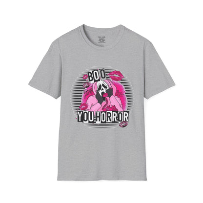 Halloween Ghost Face T-Shirt, Boo You Horror Tee, Unisex Softstyle Tee, Spooky Shirt for Costume Party, Trendy Halloween Apparel