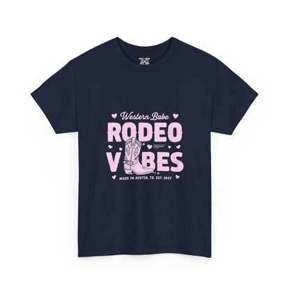 Western Babe Rodeo Vibes Unisex Heavy Cotton Tee, Graphic Tee, Rodeo Apparel, Country Music Shirt, Western Style, Casual Wear