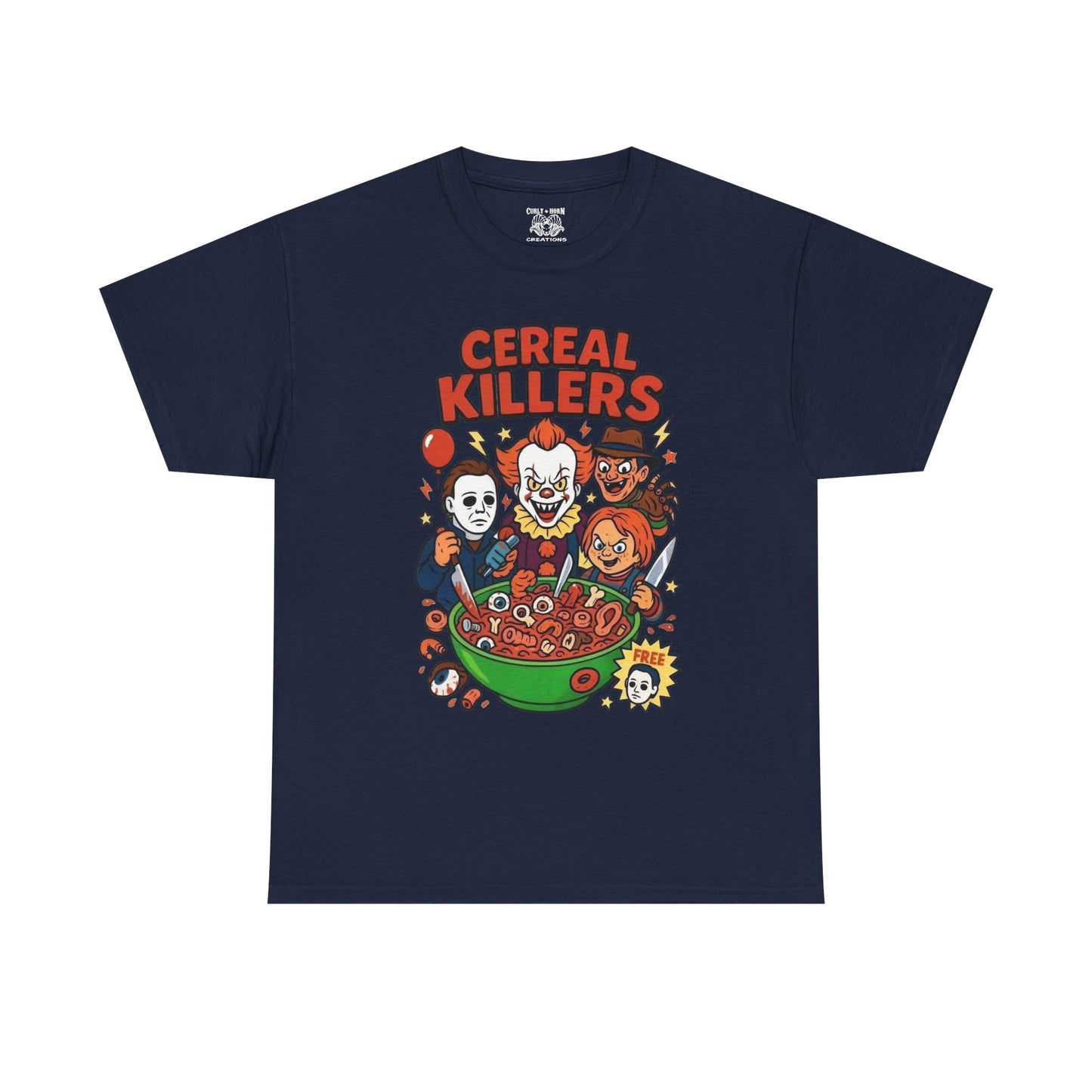 Cereal Killers Tee - Fun Halloween T-Shirt, Horror Movie Merch, Unisex Graphic Shirt, Spooky Costume Top, Unique Gift Idea