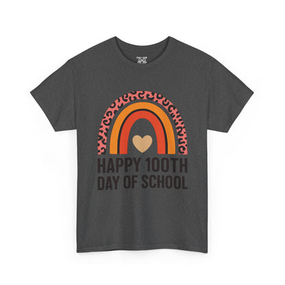 Colorful Rainbow 100th Day of School T-Shirt, School Spirit Tee, Teacher Gift, Milestone Celebration Shirt, Kids Unisex Cotton Tee