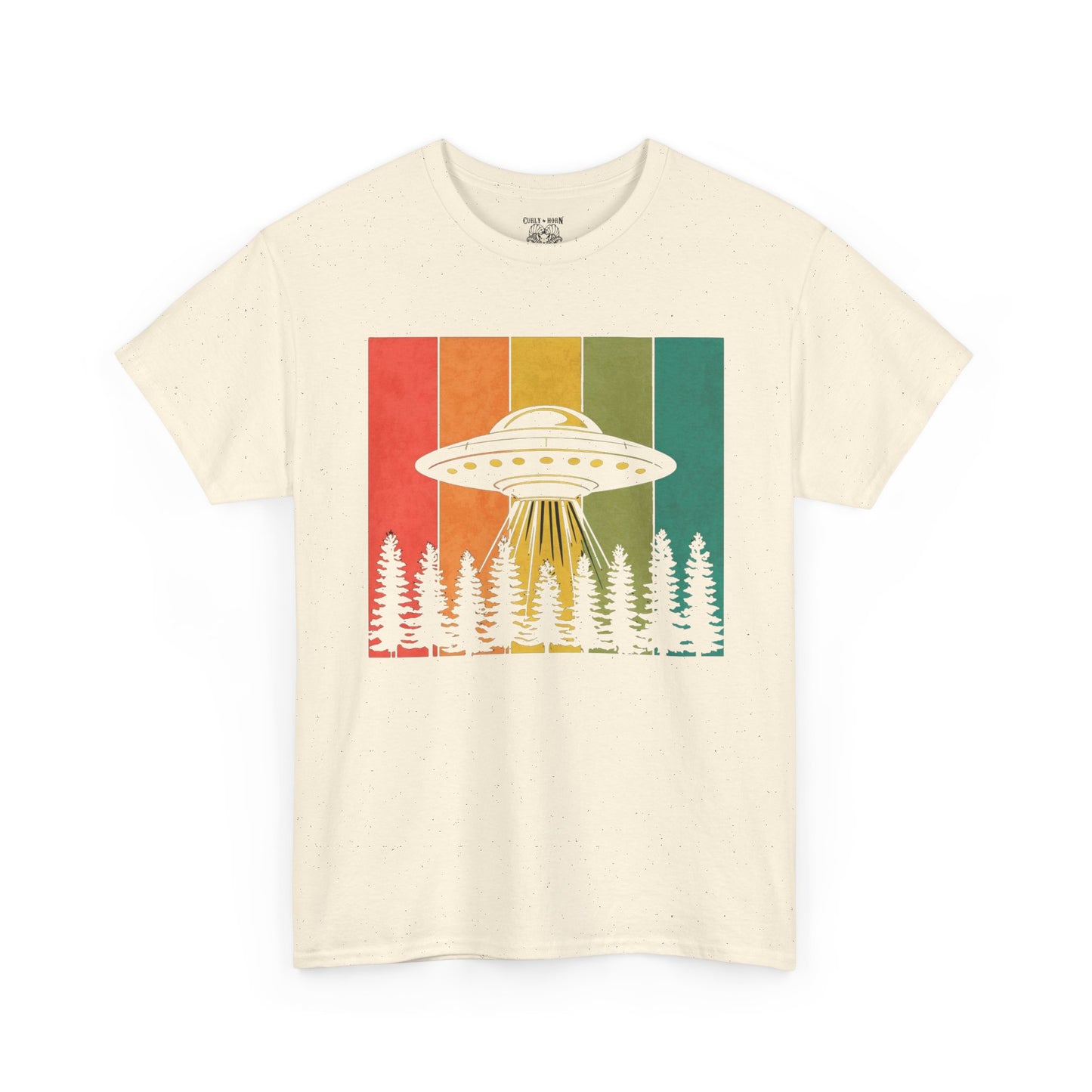 Retro UFO Unisex Heavy Cotton Tee | Vintage Alien Shirt | Unisex Apparel | Outdoor Adventure Tee | Gift for Space Lovers
