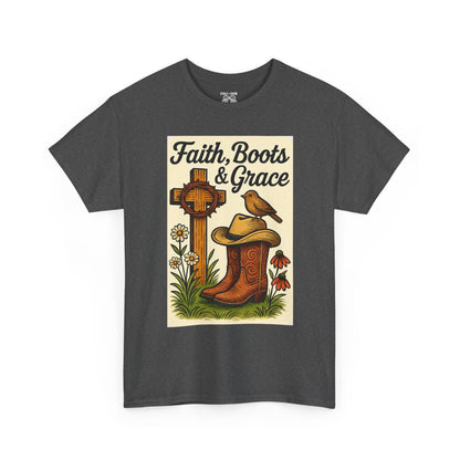 Faith, Boots & Grace Unisex Tee - Country Style, Inspirational Gift, Western Fashion, Outdoor Wear, Everyday Comfort