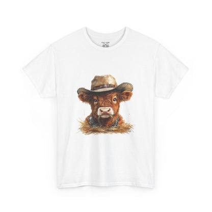Cowboy Cow Unisex Tee, Funny Farm Animal Shirt, Gift for Farmers, Casual Wear, Country Life Tee, Birthday Present