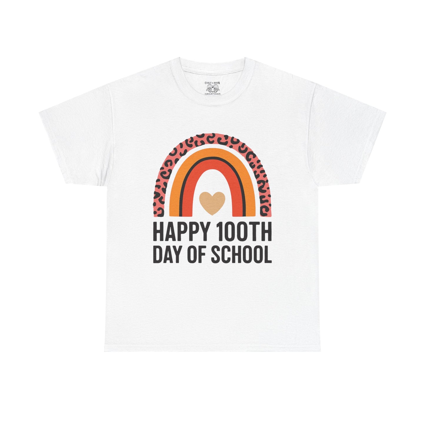 Colorful Rainbow 100th Day of School T-Shirt, School Spirit Tee, Teacher Gift, Milestone Celebration Shirt, Kids Unisex Cotton Tee