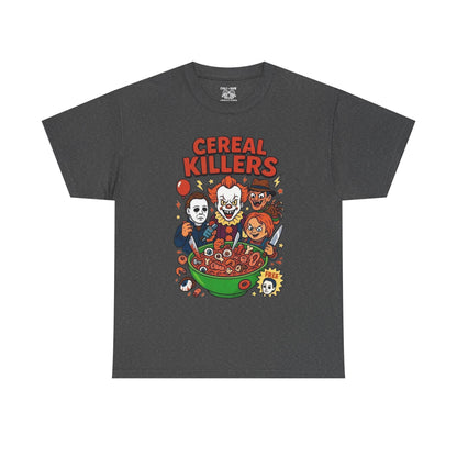 Cereal Killers Tee - Fun Halloween T-Shirt, Horror Movie Merch, Unisex Graphic Shirt, Spooky Costume Top, Unique Gift Idea