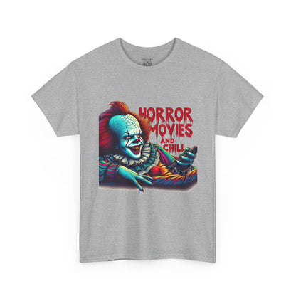 Pennywise Horror Movies Heavy Cotton Tee, Funny Scary Shirt, Movie Night Outfit, Unisex Graphic Tee, Halloween Gift