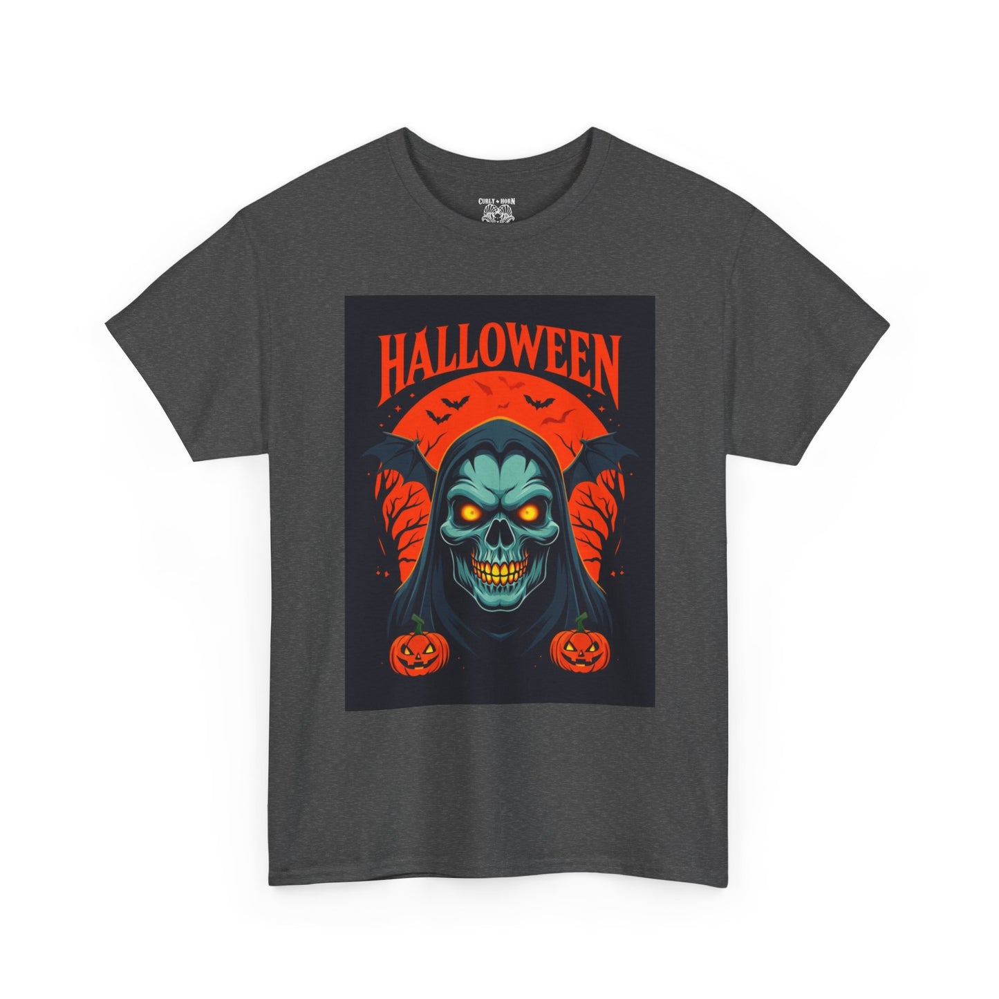 Halloween Graphic Tee, Spooky Unisex Heavy Cotton Shirt, Halloween Costume, Fall Festivities Wear, Trick or Treat Apparel