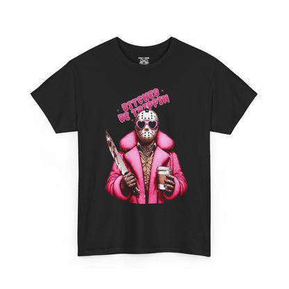 Retro Horror Graphic Tee, Unisex Cotton T-Shirt, Fun and Quirky Outfit, Halloween Costume Idea, Casual Wear for Horror Fans