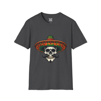 Skull Sombrero T-Shirt | Day of the Dead Gift, Unisex Graphic Tee, Halloween Costume, Music Festival Shirt, Casual Summer Wear