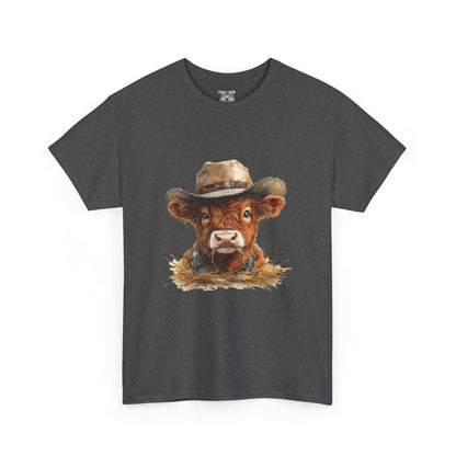 Cowboy Cow Unisex Tee, Funny Farm Animal Shirt, Gift for Farmers, Casual Wear, Country Life Tee, Birthday Present