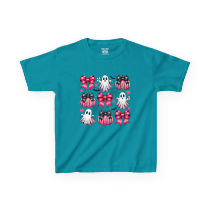 Cute Ghosts & Bows Kids Tee, Halloween Shirt, Gift for Kids, Spooky Season Apparel, Fun Ghost T-Shirt
