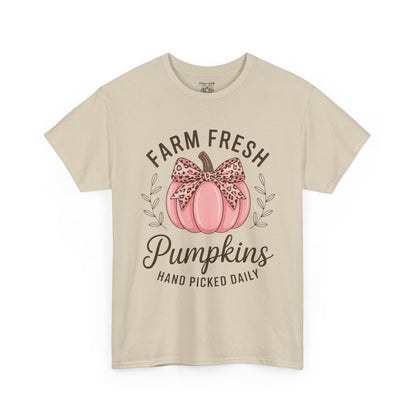Farm Fresh Pumpkins Unisex T-Shirt, Fall Apparel, Pumpkin Spice Shirt, Autumn Tee, Halloween Gift, Cozy Fall Clothing