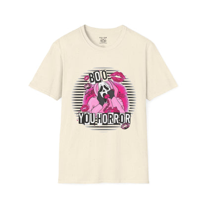 Halloween Ghost Face T-Shirt, Boo You Horror Tee, Unisex Softstyle Tee, Spooky Shirt for Costume Party, Trendy Halloween Apparel