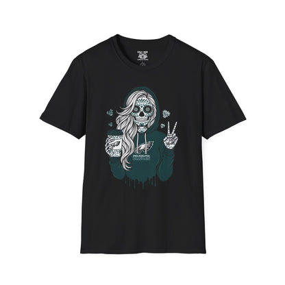 Sugar Skull Eagles Peace T-Shirt, Día de los Muertos