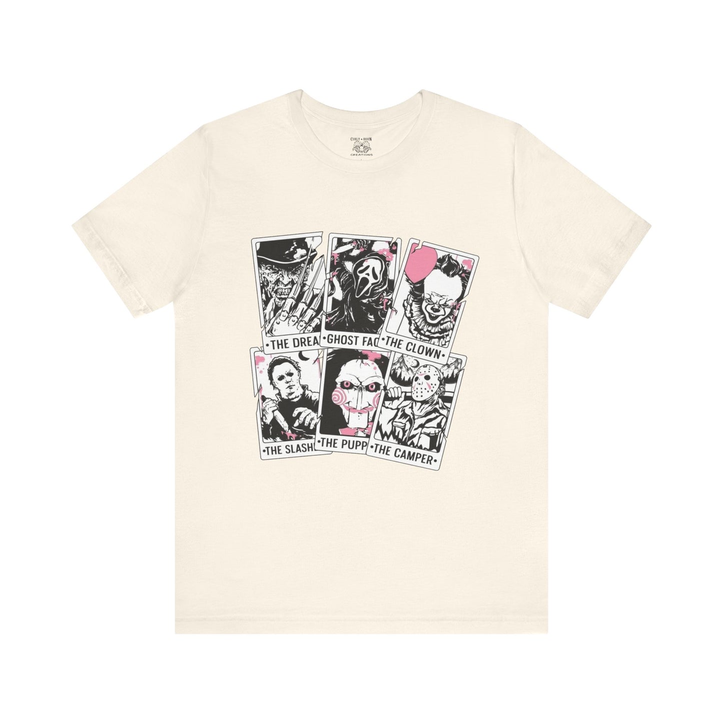 Horror Vibes Graphic Tee, Unisex Short Sleeve Shirt, Perfect for Halloween, Movie Night, Gift for Horror Fans, Casual Wear