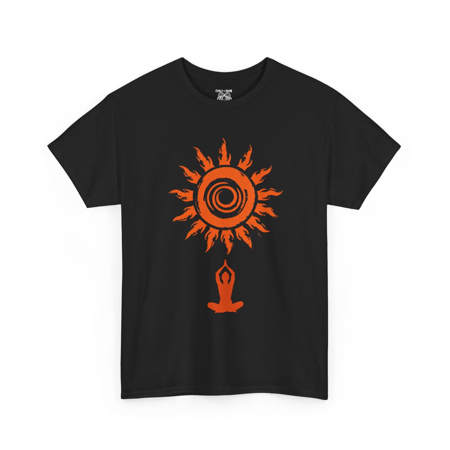 Sunshine Spirit Unisex Heavy Cotton Tee | Relaxed Fit, Bohemian Style, Yoga Shirt, Casual Wear, Gift for Nature Lovers
