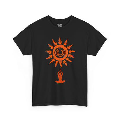 Sunshine Spirit Unisex Heavy Cotton Tee | Relaxed Fit, Bohemian Style, Yoga Shirt, Casual Wear, Gift for Nature Lovers