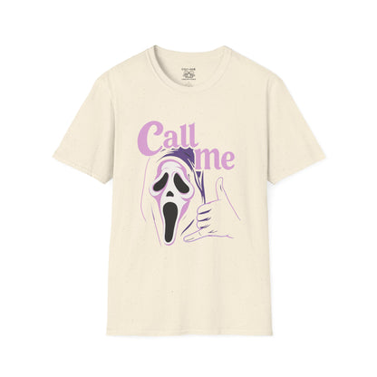 Scream-Inspired Unisex T-Shirt - 'Call Me', Halloween Costume, Movie Buff Gift, Casual Wear, Spooky Vibes