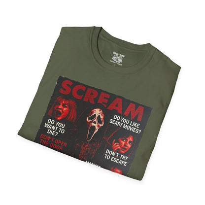 Scream Movie T-Shirt, Horror Tees for Movie Lovers, Unisex Graphic Tee, Halloween Costumes, Scary Movie Gifts