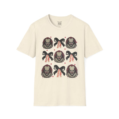 Creepy Clown Graphic T-Shirt for Horror Fans, Perfect for Halloween or Everyday Wear, Gifts for Movie Lovers