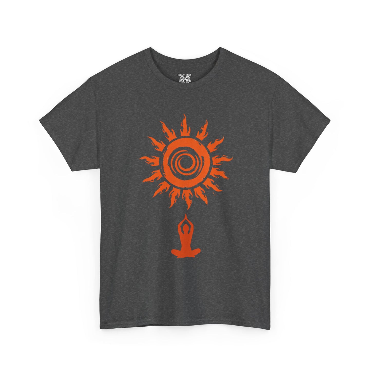 Sunshine Spirit Unisex Heavy Cotton Tee | Relaxed Fit, Bohemian Style, Yoga Shirt, Casual Wear, Gift for Nature Lovers