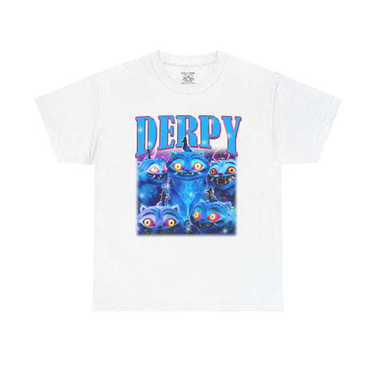 Demon Hunter Derpy Unisex Heavy Cotton Tee - Ideal for Casual Outings, Gift for Animal Lovers, Cartoon Enthusiasts, or Jokes